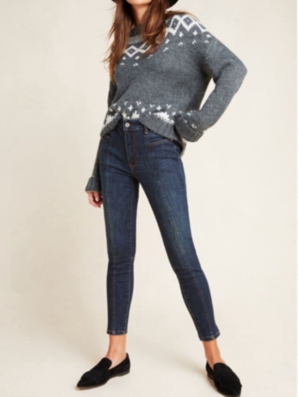 Anthro Pilcro Front Seam High-Rise Denim Leggings